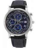 Seiko Mens World Time Special Edition Blue Chronograph Dial Watch SPL059P1