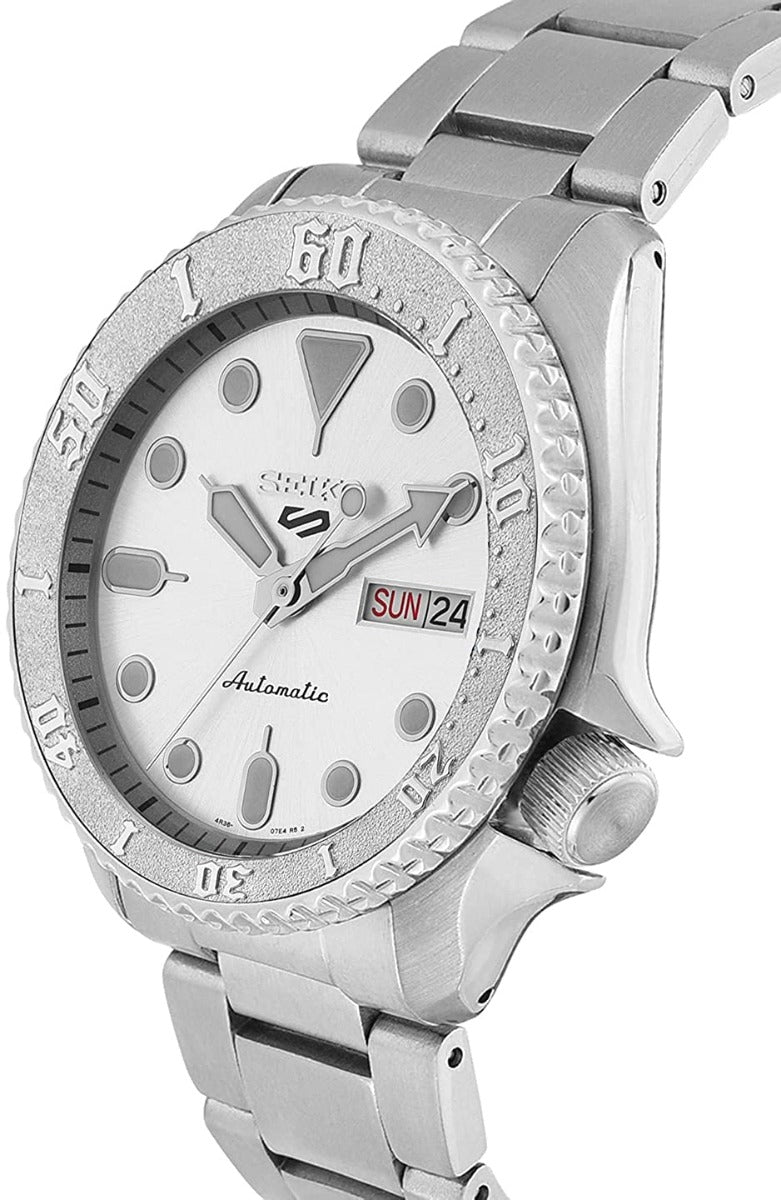 Seiko 5 Sports Men's Automatic Watch with Silver Dial and Silver Stainless Steel Bracelet SRPE71K1