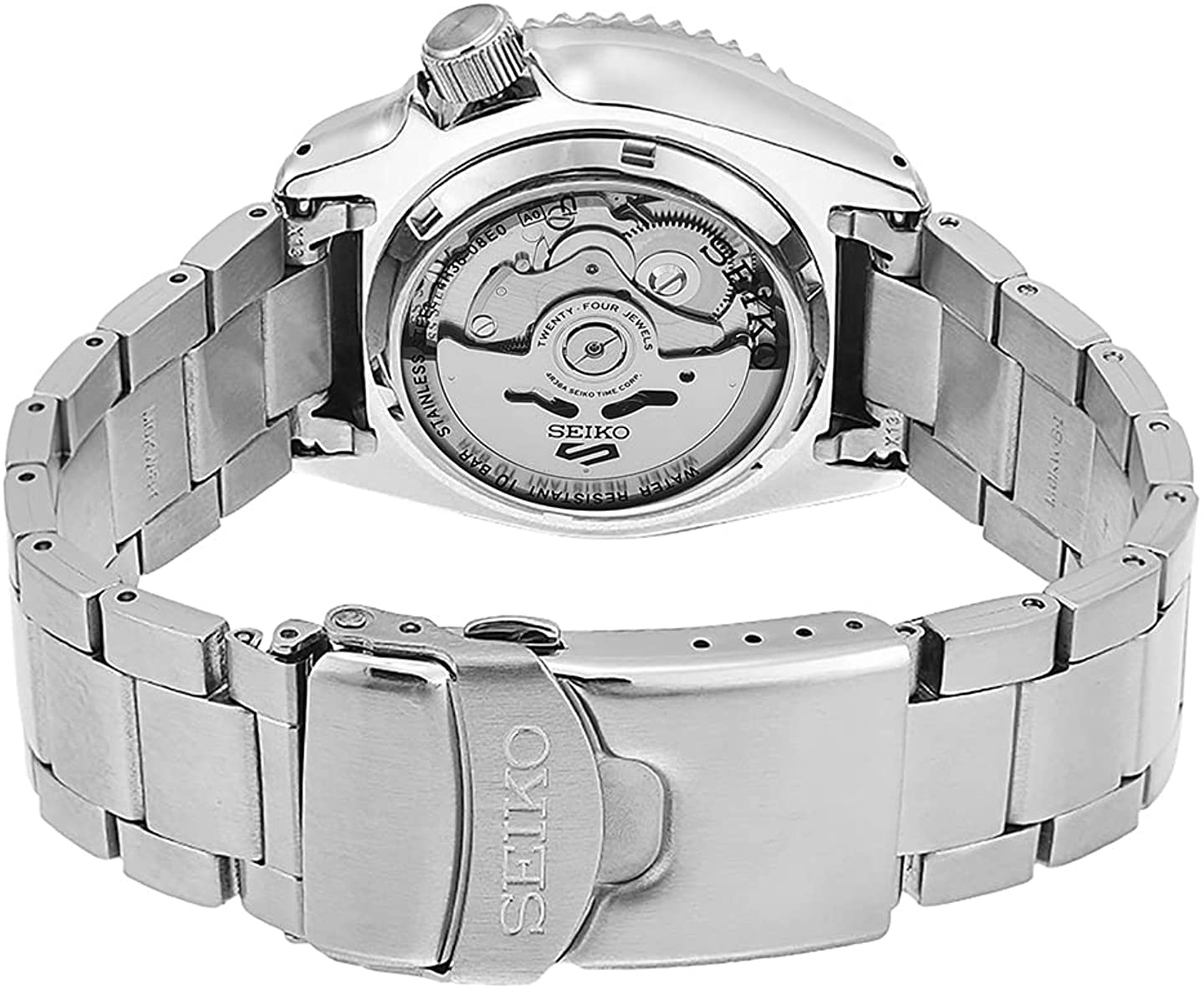Seiko 5 Sports Men's Automatic Watch with Silver Dial and Silver Stainless Steel Bracelet SRPE71K1