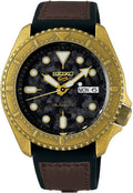 Seiko 5 Sports Mens Automatic Watch with Black Dial and Black Strap SRPE80K1
