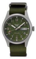 Seiko 5 Sports Gents Automatic Watch with Green Dial and Green Nylon Strap SRPG33K1