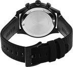 Seiko Mens Watch with Black Dial & Black Leather Strap SSB421P1