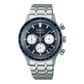 Seiko Racing Sports Mens Chronograph Watch with Blue Dial and Silver Bracelet SSB477P1