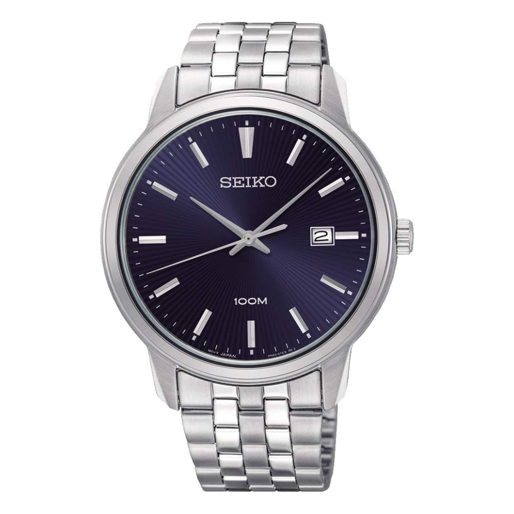 Seiko Mens Neo Classic Analogue Watch with Blue Dial SUR259P1