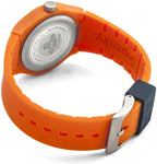 Superdry Mens Watch with Black Dial and Orange Silicone Strap SYG164O