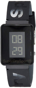 Superdry Mens Digital Watch with Black Silicone Strap SYG204B