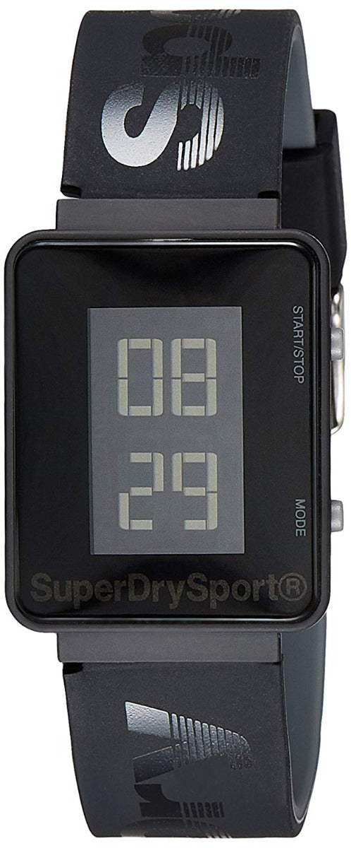 Superdry Mens Digital Watch with Black Silicone Strap SYG204B