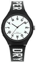 Superdry Mens Watch with White Dial Black Silicone Strap SYG224B