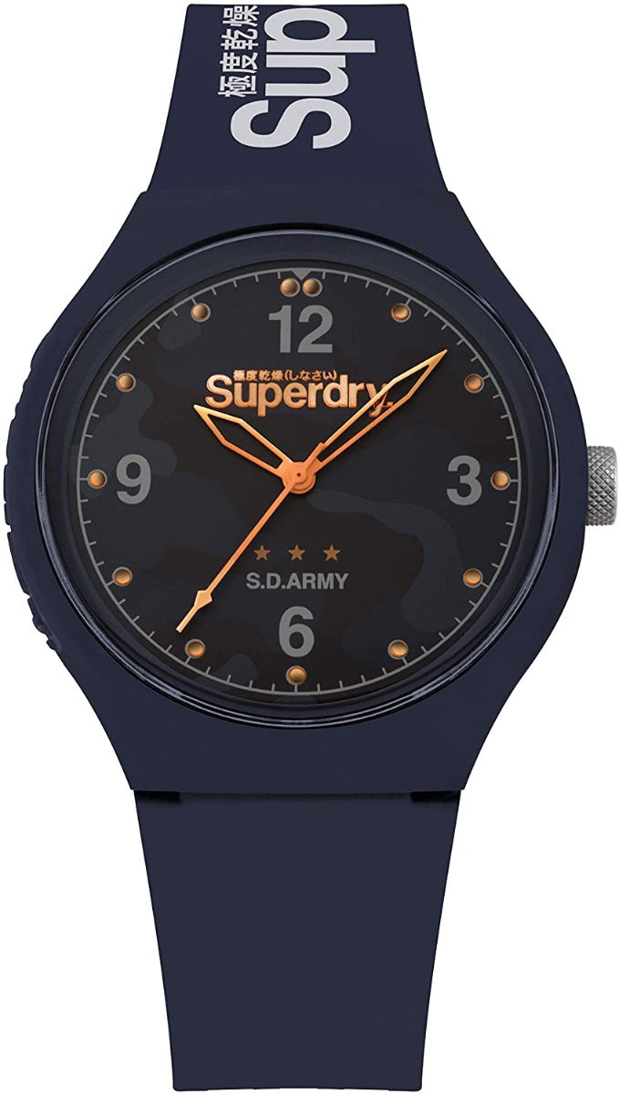Superdry Army Mens Watch With Blue Silicone Strap SYG254U