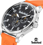 Timberland Brainard Mens Watch with Black Dial and Orange Silicone Strap TDWGQ2092002