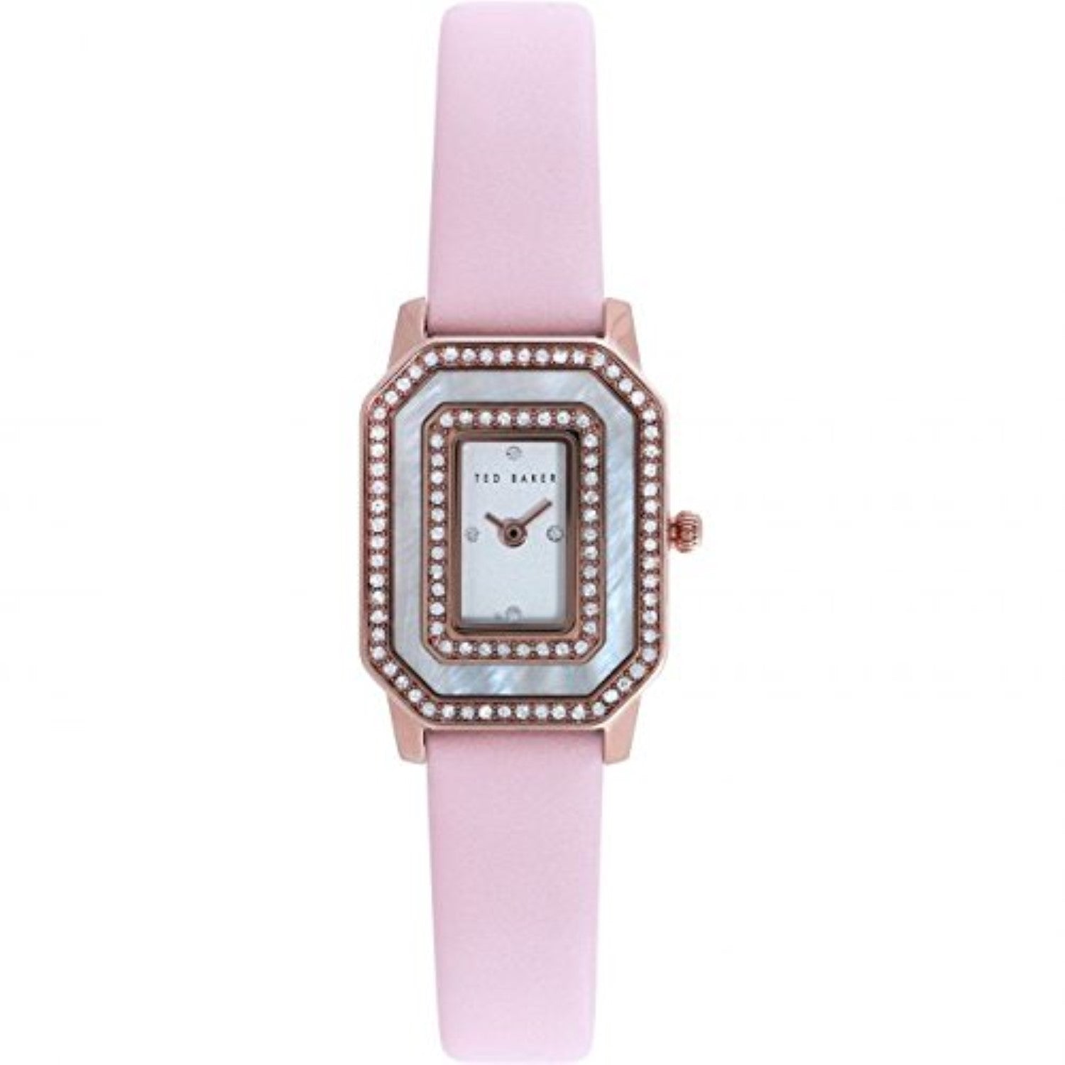Ted Baker Womens Pink Leather Strap Stone Set Dial TE10023480