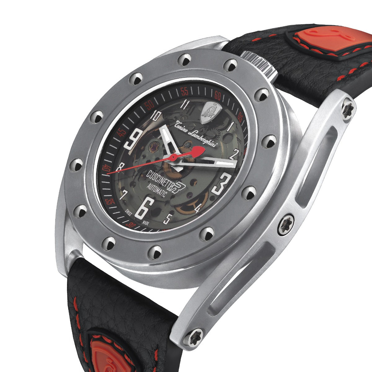 Tonino Lamborghini Cuscinetto R Men's Watch with Black Leather Strap TLF-T02-2