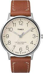 Timex Mens Watch with Cream Dial and Tan Leather Strap TW2R25600