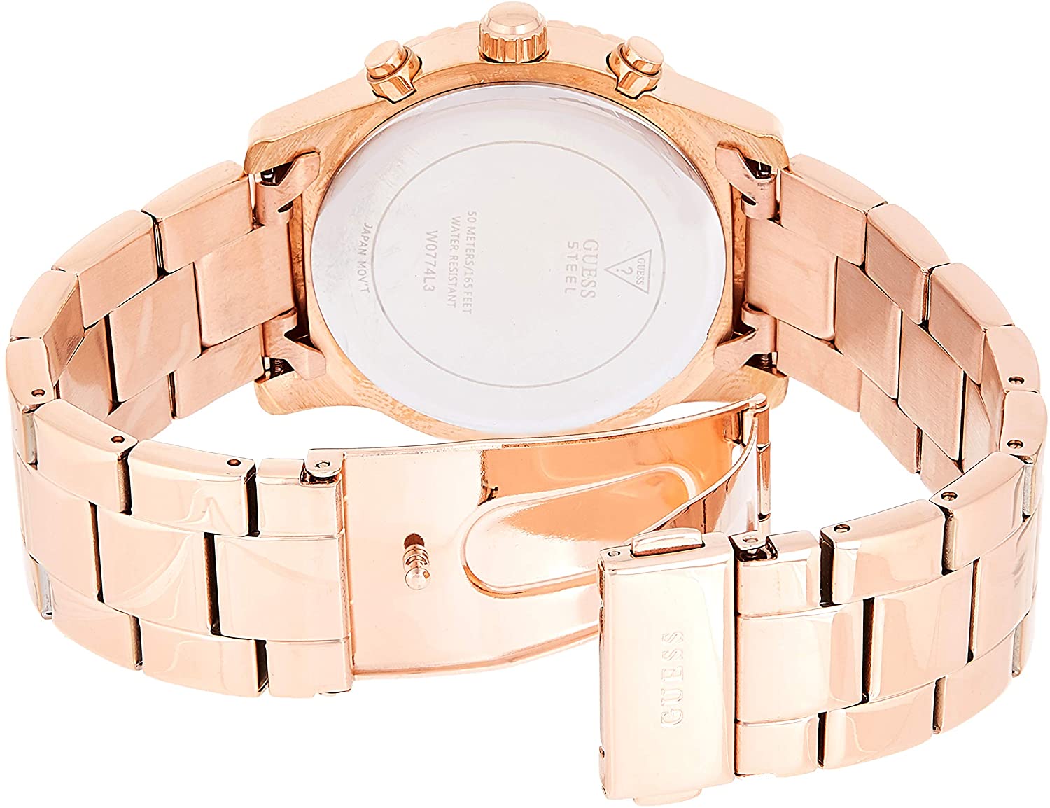 Guess Confetti Ladies Watch with Glitter Dial and Rose Gold Bracelet W0774L3