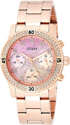 Guess Confetti Ladies Watch with Glitter Dial and Rose Gold Bracelet W0774L3