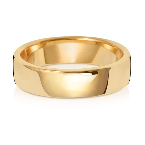 9ct Yellow Gold 5mm Soft Court Wedding Band