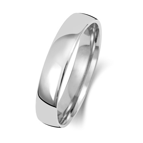 Platinum 4mm Court Wedding Band