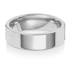 18ct White Gold 6mm Flat Court Wedding Band