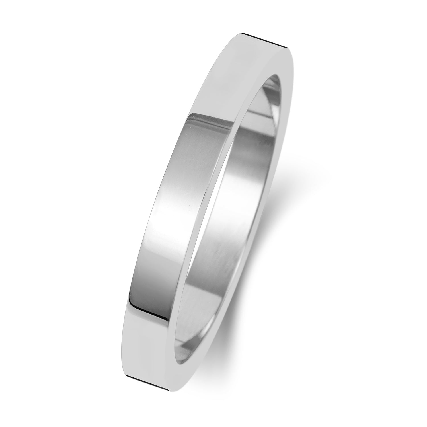 18ct White Gold 2.5mm Flat Wedding Band