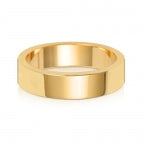18ct Yellow Gold 5mm Flat Wedding Band